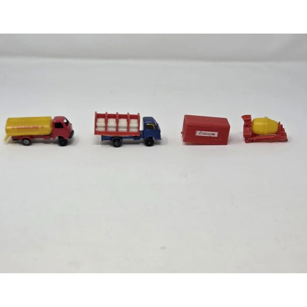 Vintage Motor Force Diecast Truck Lot 4pc Gasoline Milk‎ Refrigeration Cement